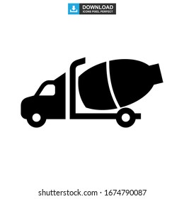 Icono del mezclador de cemento o logotipo símbolo de signo aislado ilustración vectorial - iconos vectoriales de estilo negro de alta calidad
