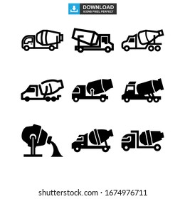 cement mixer icon or logo isolated sign symbol vector illustration - Collection of high quality black style vector icons
