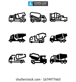 cement mixer icon or logo isolated sign symbol vector illustration - Collection of high quality black style vector icons
