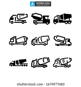 cement mixer icon or logo isolated sign symbol vector illustration - Collection of high quality black style vector icons
