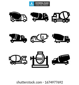 Zement-Mixer-Symbol oder -Logo einzeln auf Zeichen Vektorillustration - Kollektion hochwertiger, schwarzer Vektorsymbole
