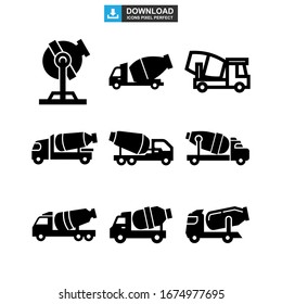 cement mixer icon or logo isolated sign symbol vector illustration - Collection of high quality black style vector icons
