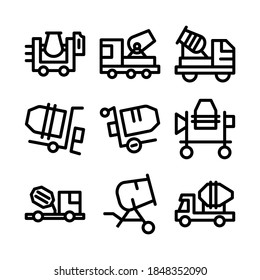 icono del mezclador de cemento o logotipo símbolo de signo aislado ilustración vectorial - Colección de iconos vectoriales de estilo negro de alta calidad
