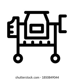 icono del mezclador de cemento o logotipo símbolo de signo aislado ilustración vectorial - iconos vectoriales de estilo negro de alta calidad
