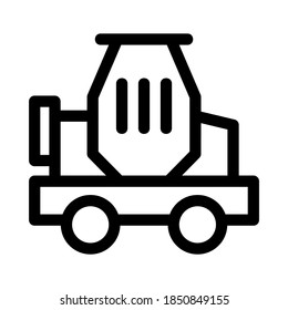 icono del mezclador de cemento o logotipo símbolo de signo aislado ilustración vectorial - iconos vectoriales de estilo negro de alta calidad
