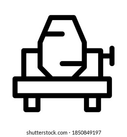 Symbol für Zementmischer oder Logo einzeln auf Zeichensymbolen, Vektorgrafik - hochwertige Vektorgrafiken im schwarzen Stil
