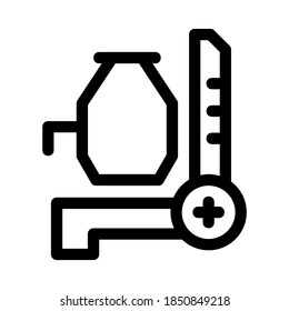 icono del mezclador de cemento o logotipo símbolo de signo aislado ilustración vectorial - iconos vectoriales de estilo negro de alta calidad
