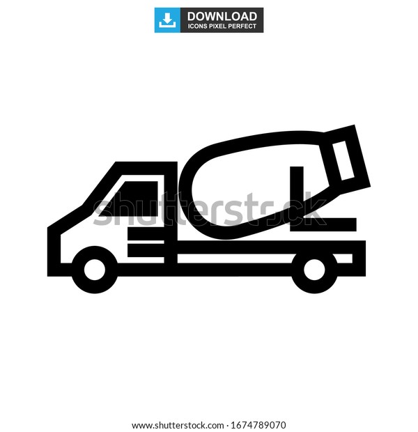 cement mixer icon or
logo isolated sign symbol vector illustration - high quality black
style vector icons
