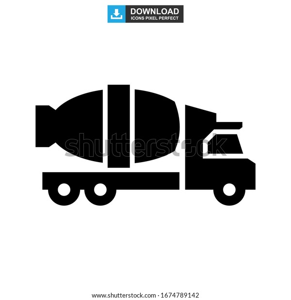 cement mixer icon or
logo isolated sign symbol vector illustration - high quality black
style vector icons
