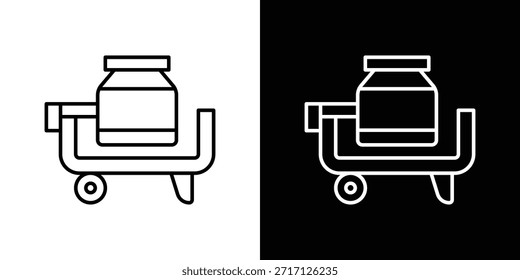 Icono del mezclador del cemento, muestra del Vector del contorno, Descarga del diseño del logotipo