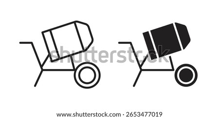Cement mixer icon, outline vector sign, linear and solid style pictogram isolated on white.