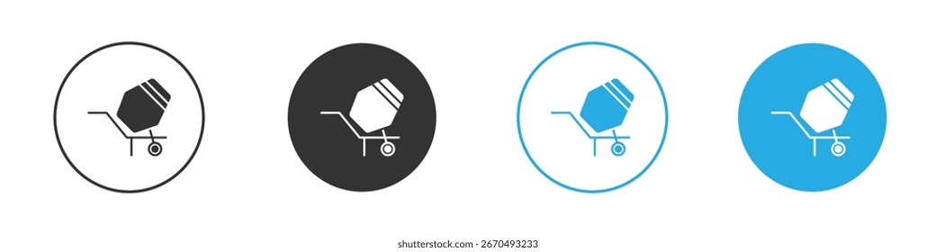 Icono de mezclador de cemento, estilo plano simple, ilustración, Plantilla de pictograma de símbolo de logotipo, para ui o ux.