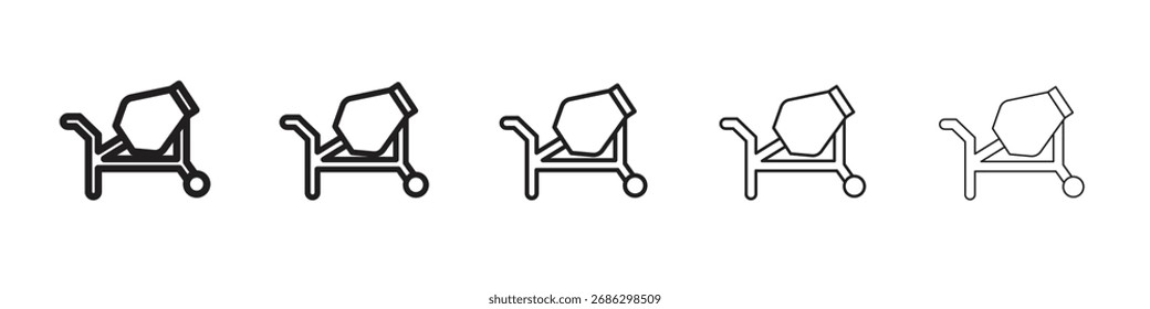 Ícone de misturador de cimento conjunto de vetor simples. Ilustração gráfica