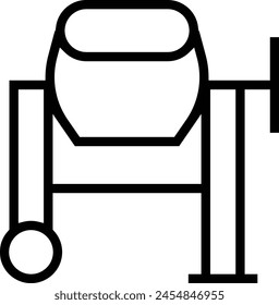 cement mixer icon. Thin linear style design isolated on white background