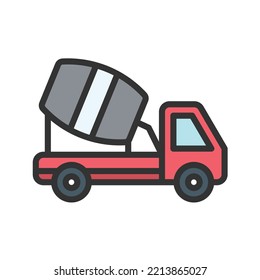 Cement Mixer icon vector image. Can also be used for Vehicles. Suitable for mobile apps, web apps and print media.