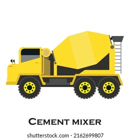 Cement Mixer Isolated On White Background. EPS.file. Cartoon Cement Mixer.