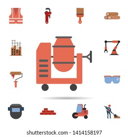 cement mixer, labor icon. Universal set of construction for website design and development, app development