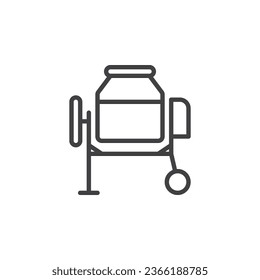 Cement Mixer line icon. linear style sign for mobile concept and web design. Portable concrete mixer outline vector icon. Symbol, logo illustration. Vector graphics