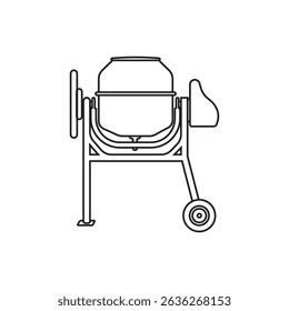 Cement Mixer Machine Icon Illustration Design