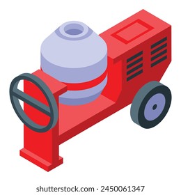 Cement mixer machine icon isometric vector. Concrete mix. Builder metal