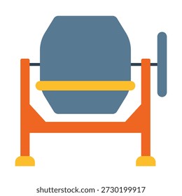 Zementmischmaschine mit orangefarbenem Rahmen