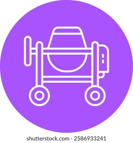 Cement Mixer Outline Circle Style Icon Design