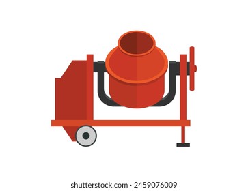 Cement mixer. Simple flat illustration.