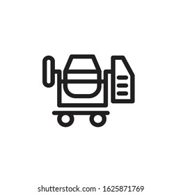 Cement Mixer Trendy Flat Icon Design Building and Construction Theme