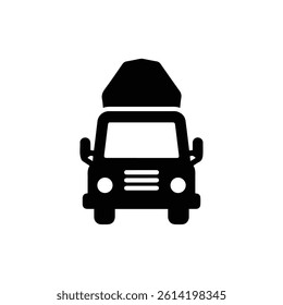 Cement Mixer Truck Front View Icon Representing Concrete Mixing