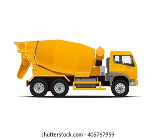 Cement Mixer Truck. High Detailed Vector illustration.