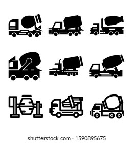 cement mixer truck icon isolated sign symbol vector illustration - Collection of high quality black style vector icons
