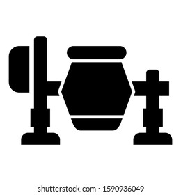 cement mixer truck icon isolated sign symbol vector illustration - high quality black style vector icons

