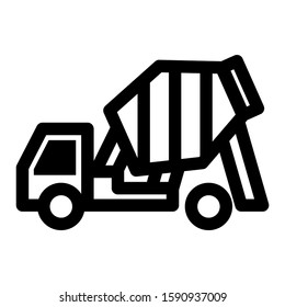 cement mixer truck icon isolated sign symbol vector illustration - high quality black style vector icons
