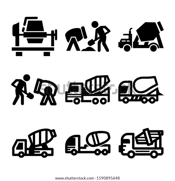 cement mixer truck icon isolated sign symbol\
vector illustration - Collection of high quality black style vector\
icons\

