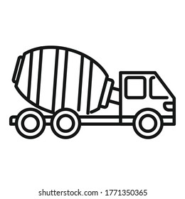 Cement mixer truck icon. Outline cement mixer truck vector icon for web design isolated on white background