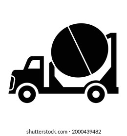 Icono de camión mezclador de cemento, estilo simple.