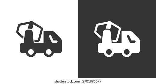 Cement Mixer Truck icon. Solid glyph series icon