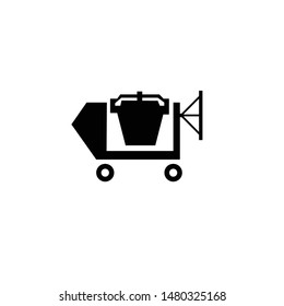 Cement mixer truck icon. vector graphics