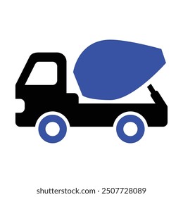 Cement Mixer Truck Icon, Vector Graphics