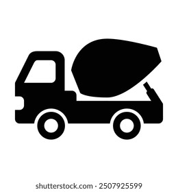 Cement Mixer Truck Icon, Vector Graphics