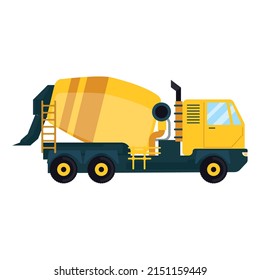 cement mixer truck over white