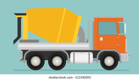 Cement mixer truck vector.