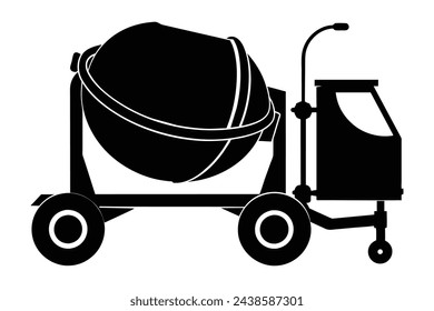 cement mixer vector art illustration  