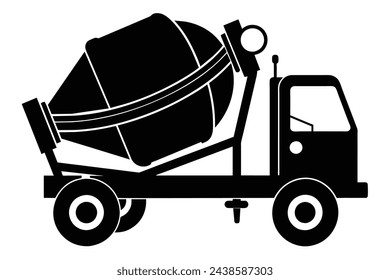 cement mixer vector art illustration  