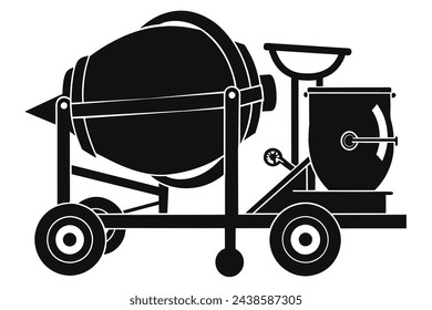 cement mixer vector art illustration  