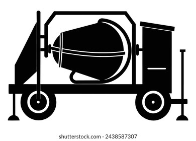 cement mixer vector art illustration  