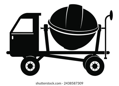 cement mixer vector art illustration  