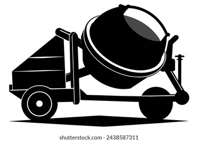 cement mixer vector art illustration  