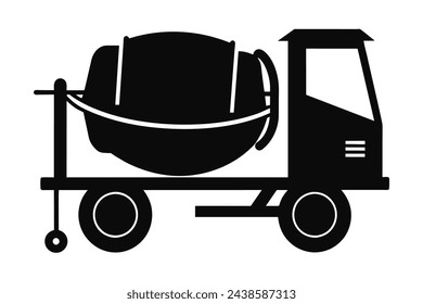 cement mixer vector art illustration  