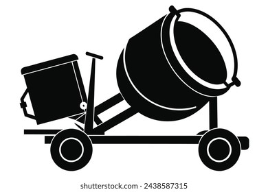 cement mixer vector art illustration  